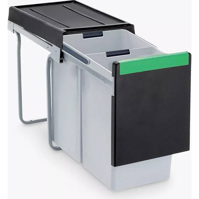 Carron Phoenix Linea 230 Under Counter 2 Section Pull-Out Kitchen Waste Bin, 30L