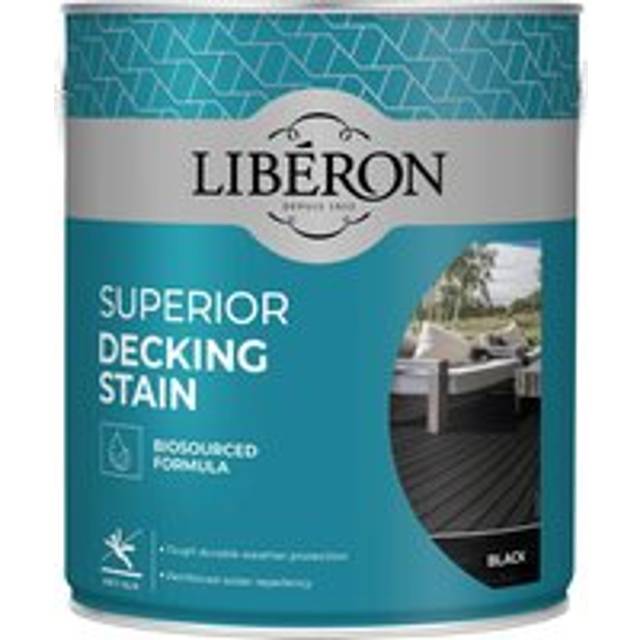 Liberon Superior Decking Stain, Black 2.5L, Biosourced Formulation, Stains, Decking Stain