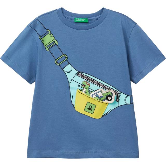 Benetton Kids' 3D Art Print T-Shirt, Sugar Paper
