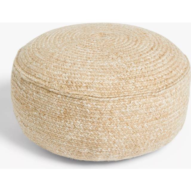 John Lewis Jute Effect Outdoor Low Pouffe, Natural