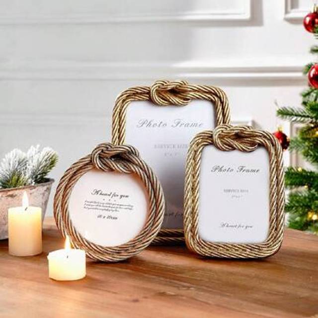 SHEIN 1pc Creative Wire Knot Decor Photo Frame, Resin Material Frame For Tabletop Cozy Photo Display, Suitable For Home Photo Decoration And Photography Pro