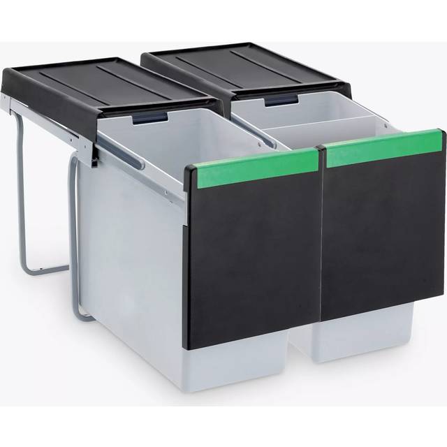 Carron Phoenix Linea 360 Under Counter 3 Section Pull-Out Kitchen Waste Bin, 60L