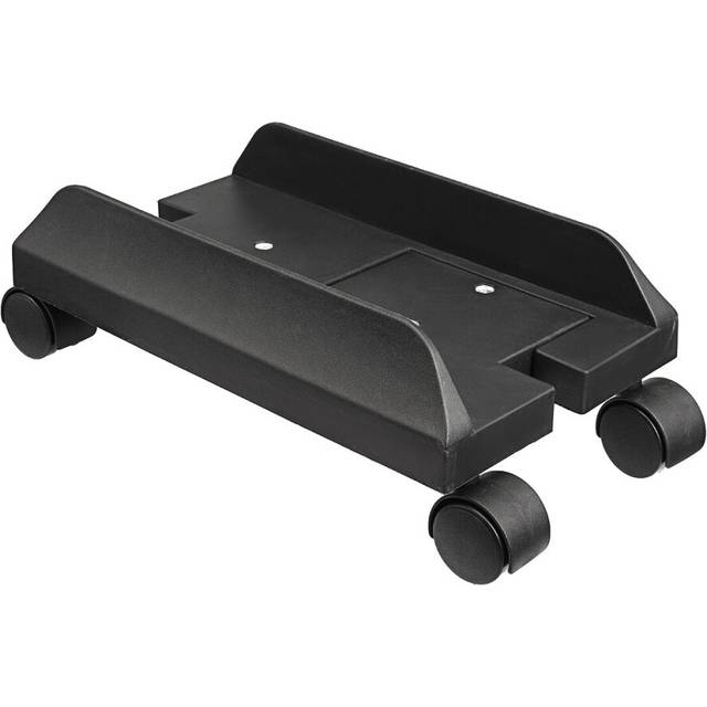 (Black) PC Case Desktop CPU Stand Computer Case Holder Computer Tower Adjustable Rolling Wheels