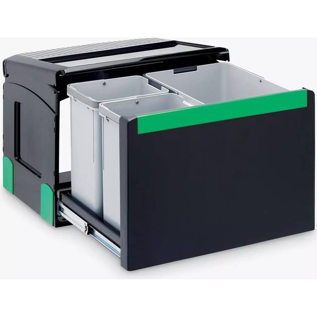 Carron Phoenix Linea 332 Under Counter 3 Section Pull-Out Kitchen Waste Bin, 32L