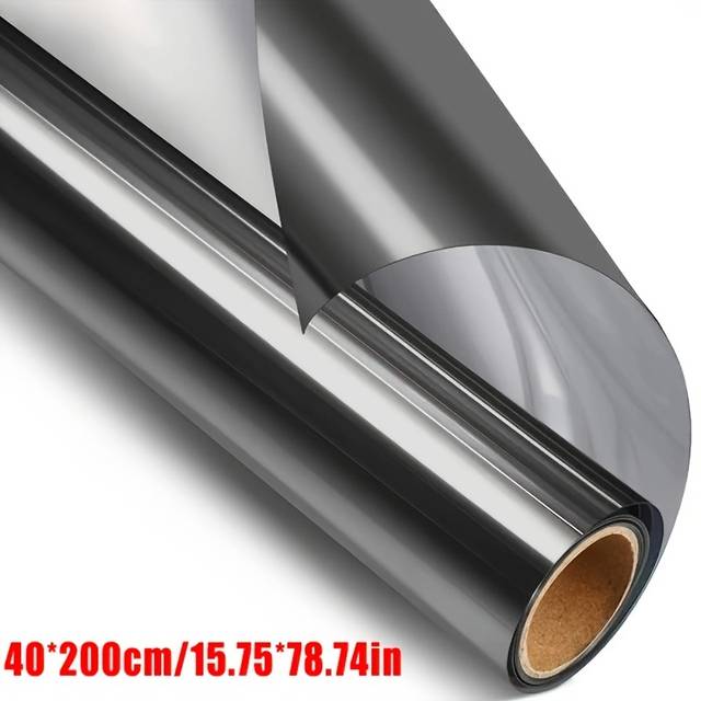 TEMU Unidirectional Mirror Window Film, Privacy Sunscreen Glass Sticker, Thermal Control Reflective Film, Self-adhesive Window Film
