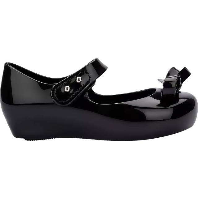 Mini Melissa Kids' Strappy Jelly Bow Ballet Flats, Black