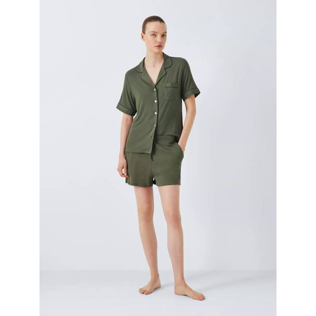 John Lewis Aria Modal Rich Shorty Pyjama Set, Khaki