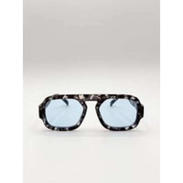 SVNX Tortoise Retro Navigator Sunglasses In Grey Blue