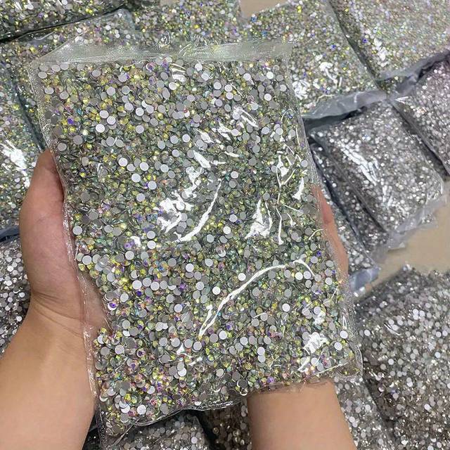 TEMU 10000 Pcs Crystal Ab Flatback Rhinestones, Non-hotfix Resin Gems For Nail Art, Diy Craft & Jewelry Making Accessories