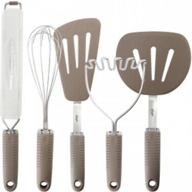 Oster 98306.05 Crest Prep & Cook Kitchen Tool Set, Taupe - 5 Piece