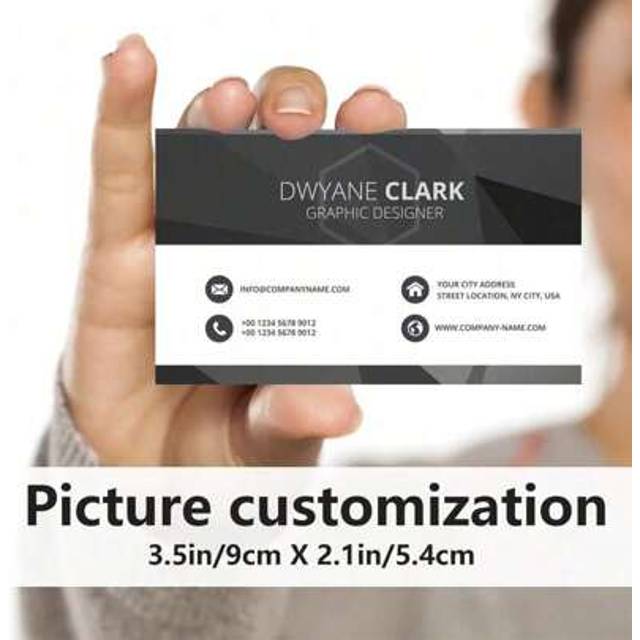 SHEIN 200/500/1000/2000pcs Custom Business Cards With Logo Text, Personalized Business Cards Customizable Customized Double-Sided Printing Waterproof Busine