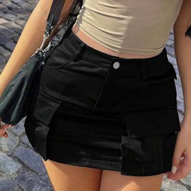 SHEIN Y2K Hot Girl Summer Streetwear Cargo Skirt - Spring & Summer Must-Have For Youth | Viral Y2K Fashion