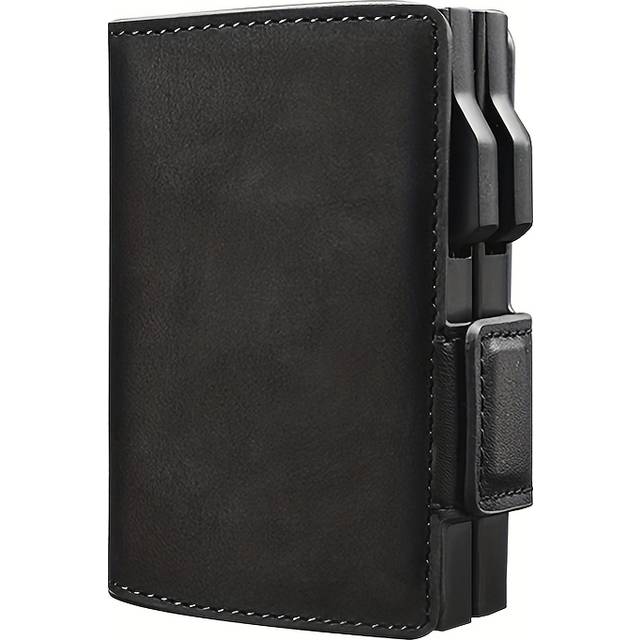 TEMU 2025 New Large Capacity Double Layer Id Credit Card Holder Anti Rfid Blocking Protected For Men Cardholder Case