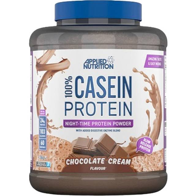 Applied Nutrition 100% Casein Protein 1800g Chocolate Cream - Vit/Blå