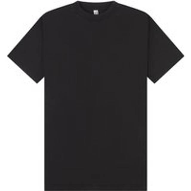 Acid Wash Combed Ringspun Cotton Extended Neckline Tall Oversized T-Shirt - Jet Black - XL