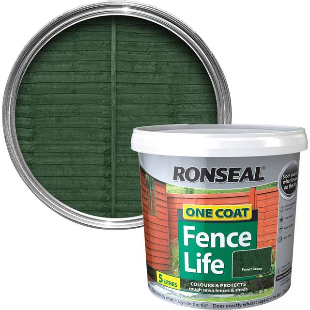 Ronseal One Coat Shed & Fence Protector 5L in Forest Green