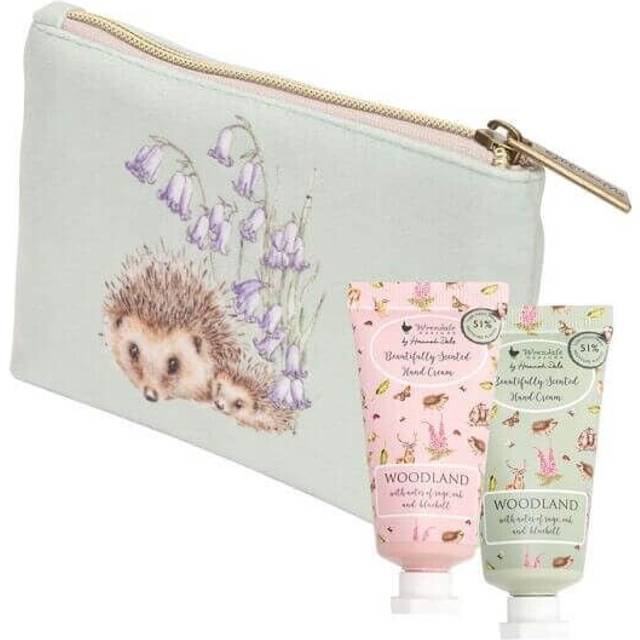 Wrendale designs 'woodlanders' owl & hedgehog mini hand cream gift pouch