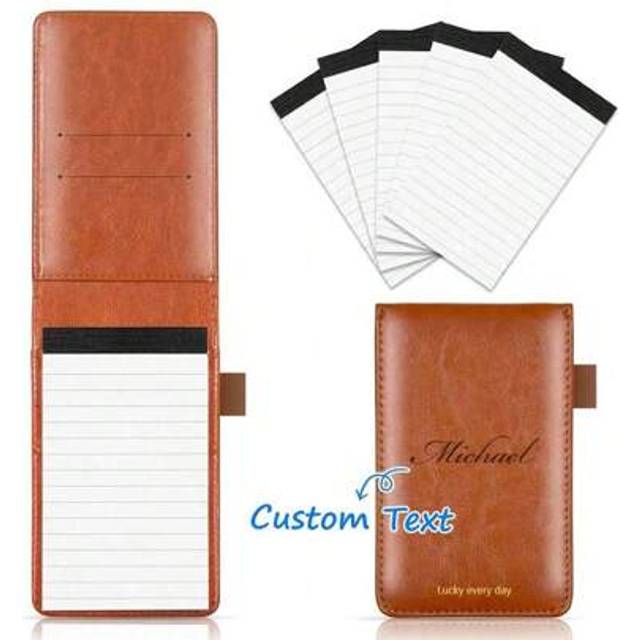 SHEIN Personalized LEATHER NOTEPAD Small Journal Pad Organizer Notebook Custom Engraved Gifts For Him Her Dad Mom Men Women Birthday