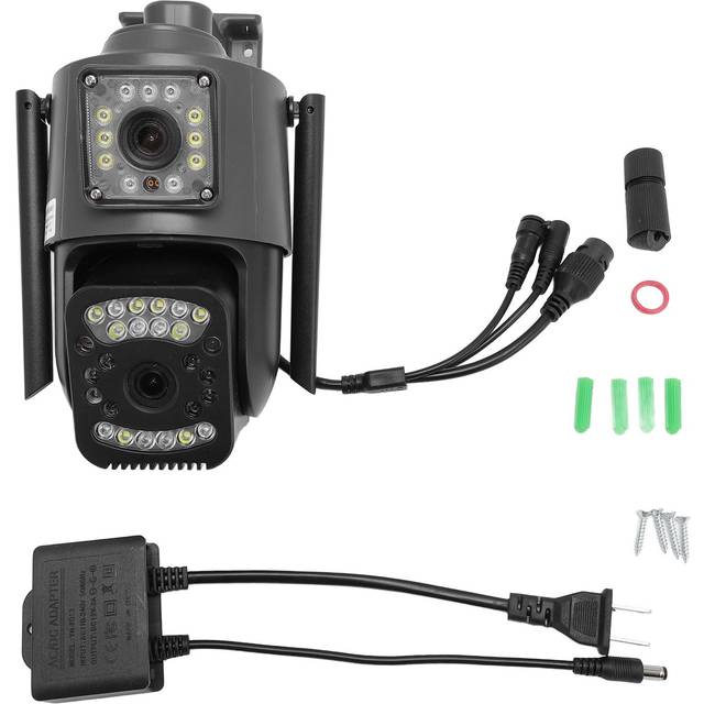 Outdoor Security Camera with Dual Lens 360 Degree Panoramic View Motion Detection HD WiFi US Plug