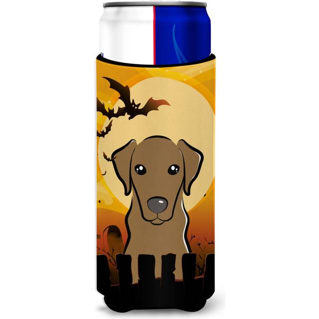 Caroline's Treasures Halloween Chocolate Labrador Michelob Ultra Koozies for Slim Cans  Multicolor