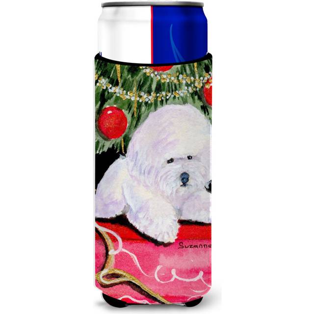 Christmas Tree with  Bichon Frise Ultra Beverage Insulators for slim cans SS8957MUK