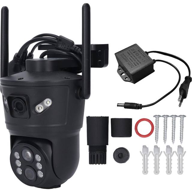 Outdoor Security Camera 2MP Triple Lens 360 Deg View 2 Way Talk Motion Detection IP66 Water