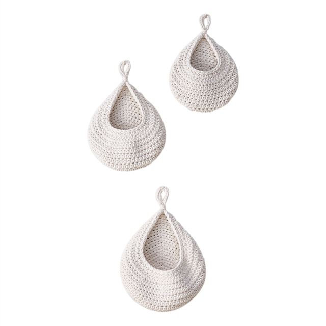 3 Pack Woven Produce Holder Vegetable Hanging Basket c