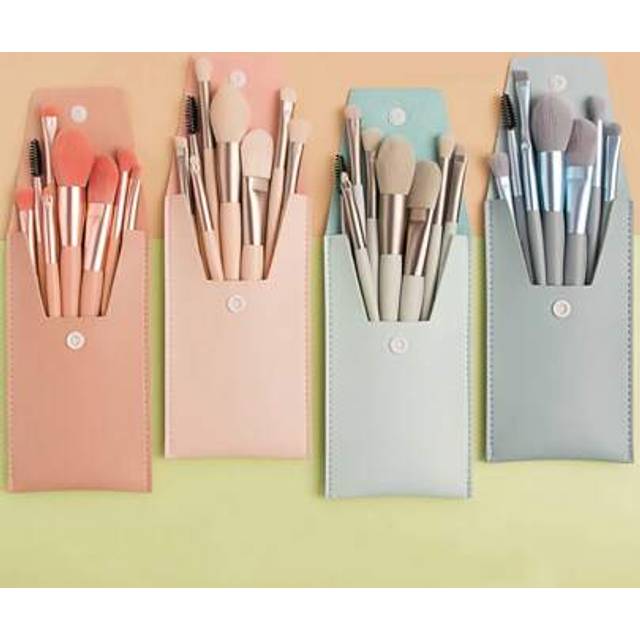 SHEIN 36Pieces Travel Makeup Brush Set, Mini Makeup Brush Foundation Brush Blending Powder Blush Concealer Eye Makeup Brush With Bag, 8 Pieces Portable Synt