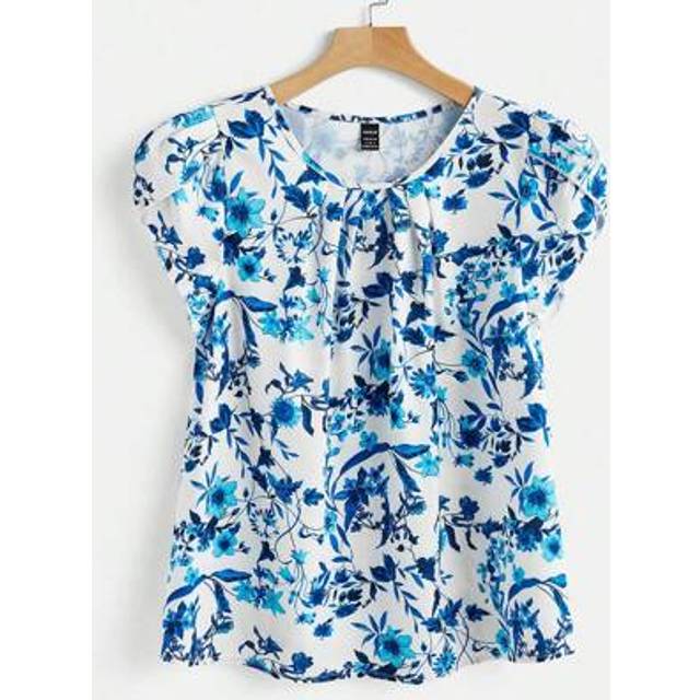 SHEIN Lightweight Holiday Summer Loose Fit Printed Shirt Dress For Women