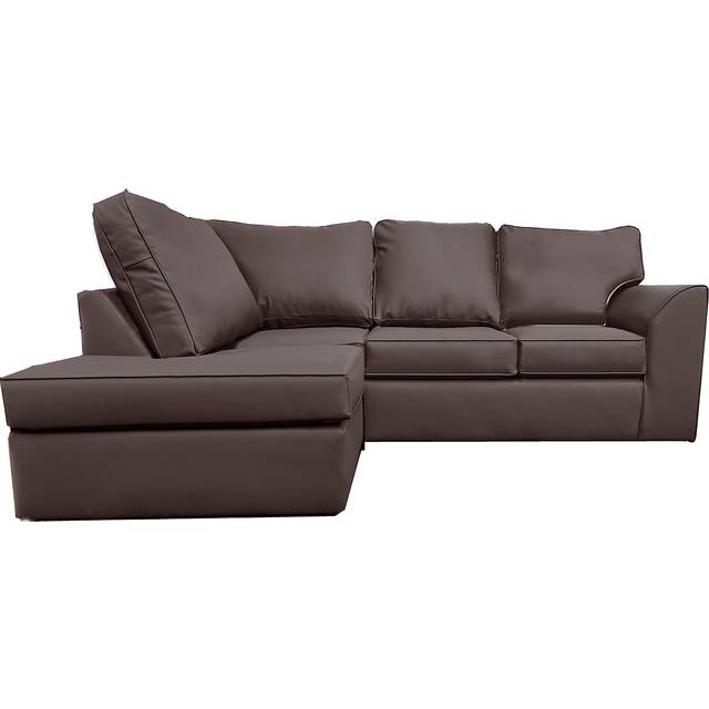 Furnishings For Less UK Danbury Leather 3 To 4 Seater L Shaped Corner Sofa Brown Left Hand Facing - One Size