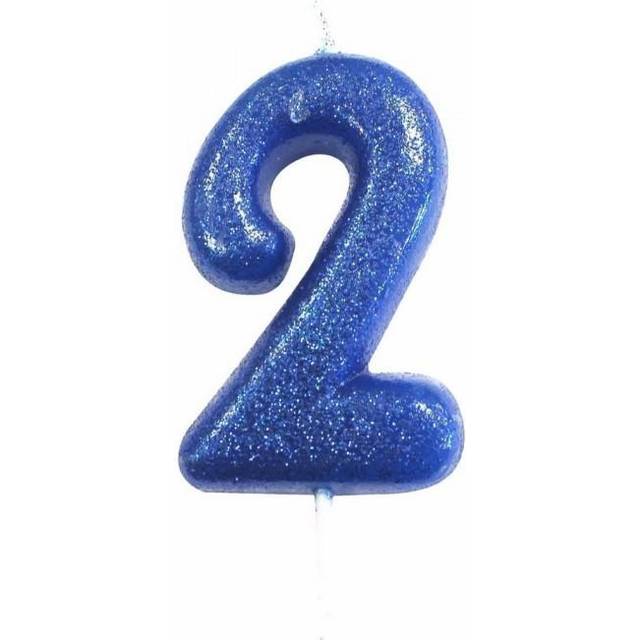 Anniversary house glitter 2nd birthday candle sg26941