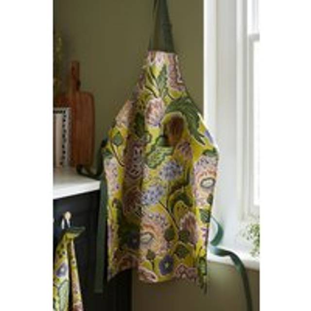Emmeline Cotton Bib Apron - Green (Adult)