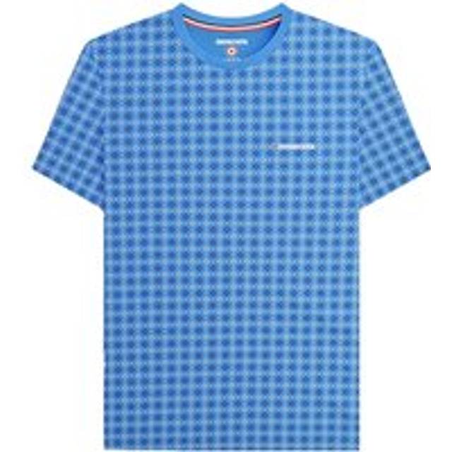 (XL, Vallarta Blue) Lambretta Mens SS24 Geometric All-Over Print T-Shirt