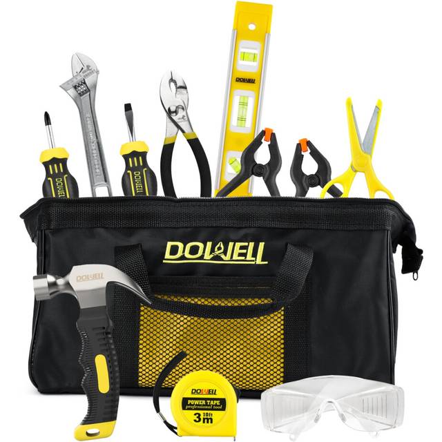 DOWELL Kids Tool Set with Tool Bag Including Real Metal Hand Tools for Boys& Girls, Children&Junior Learning Tool Kit for Home DIY, Age 8+