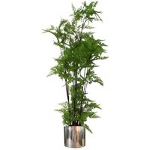 150cm Artificial Natural Moss Base Fern Foliage Plant with Silver Metal Plater