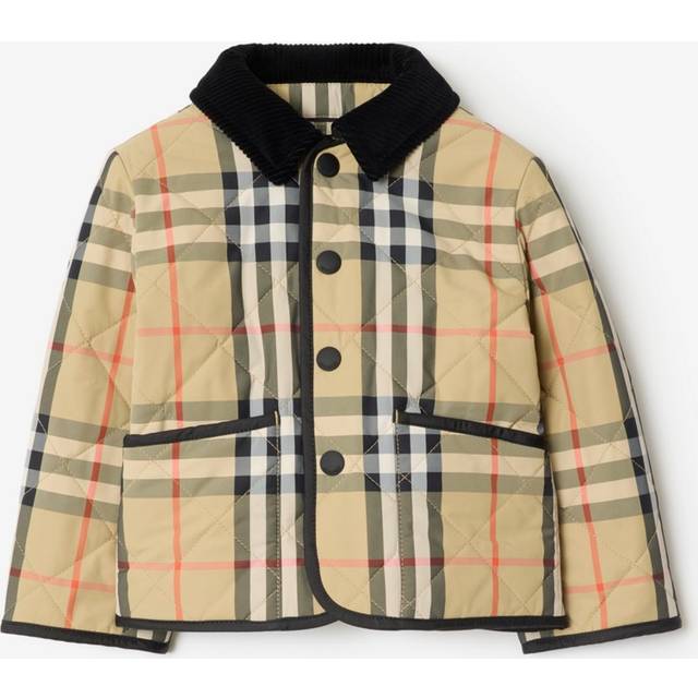 Burberry Childrens Check Quilted Nylon Barn Jacket - Sand - 12M