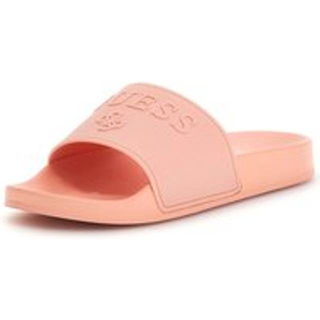 Womens Slide Guess Logo Light Pink - Blue - 4-5