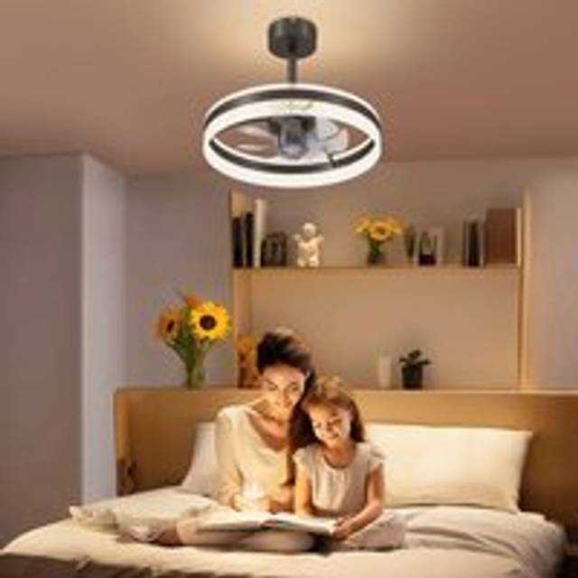 Homcom - Ceiling Fan Light with 3 Colour, Timer, Reversible, Remote, Black