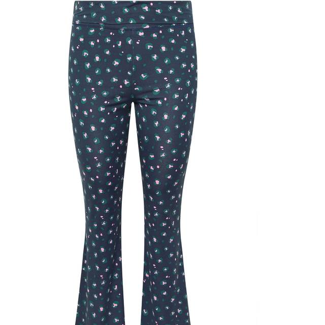 Yours Plus Size Navy Blue Leopard Print Flare Pyjama Bottoms Size 14-16