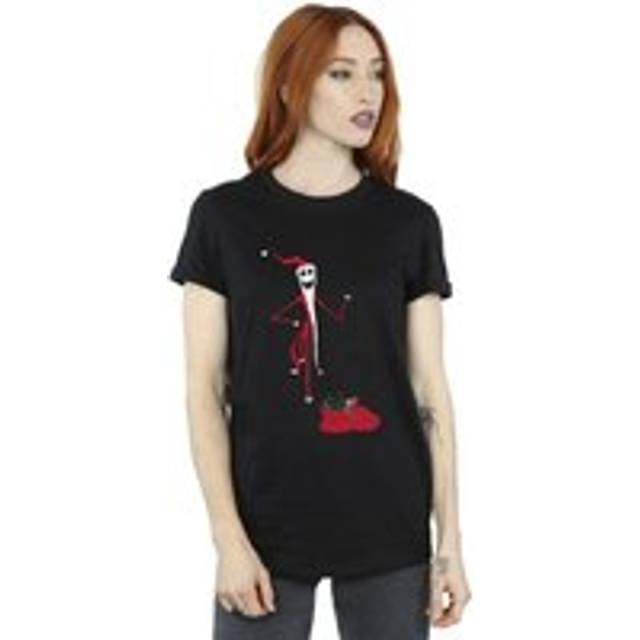 Christmas Presents Cotton Boyfriend T-Shirt - Black - M