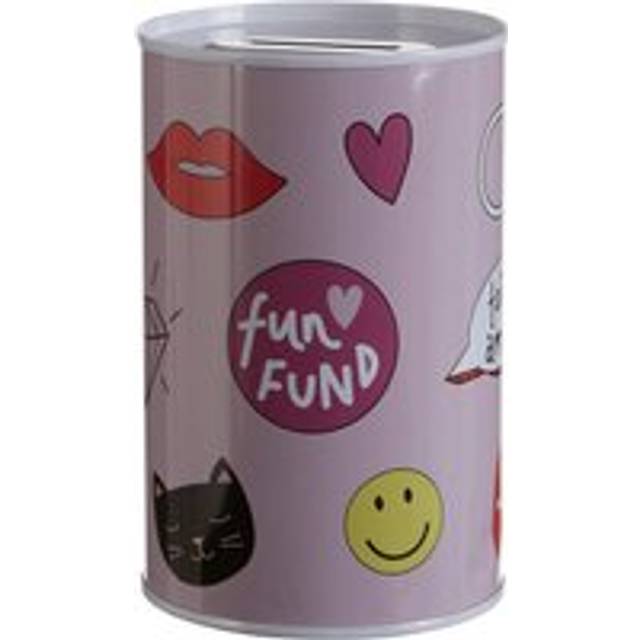 Premier housewares fun times money, tin, multi-colour, 8 x 8 x 8 x 8 x 13 cm