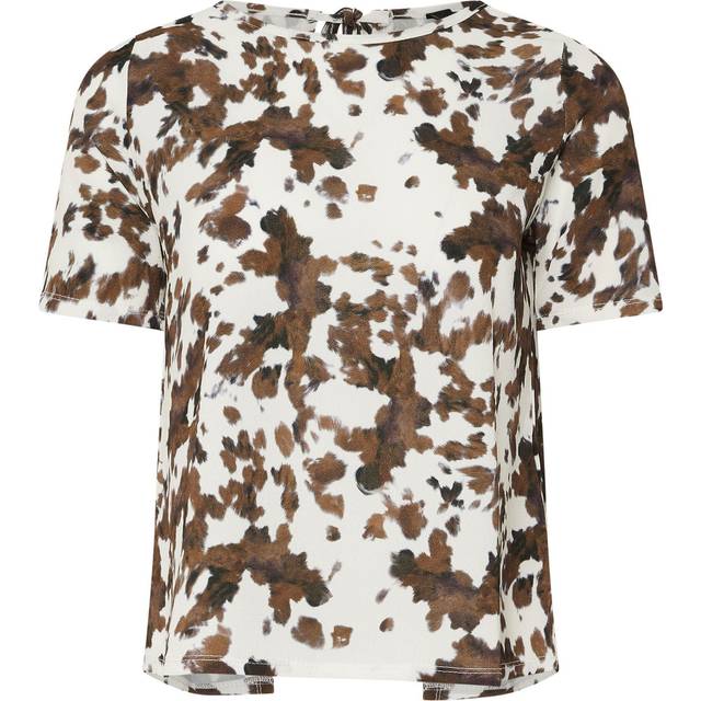 Pixiegirl Brown Cow Print Tie Back Top 6 Pixiegirl | Petite Women's Printed Tops