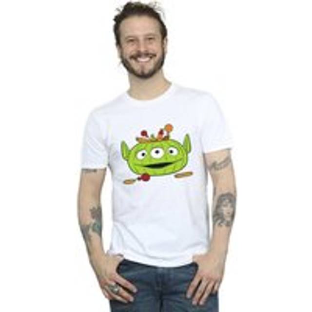Alien Pumpkin Basket Cotton Halloween T-Shirt - White - 4XL