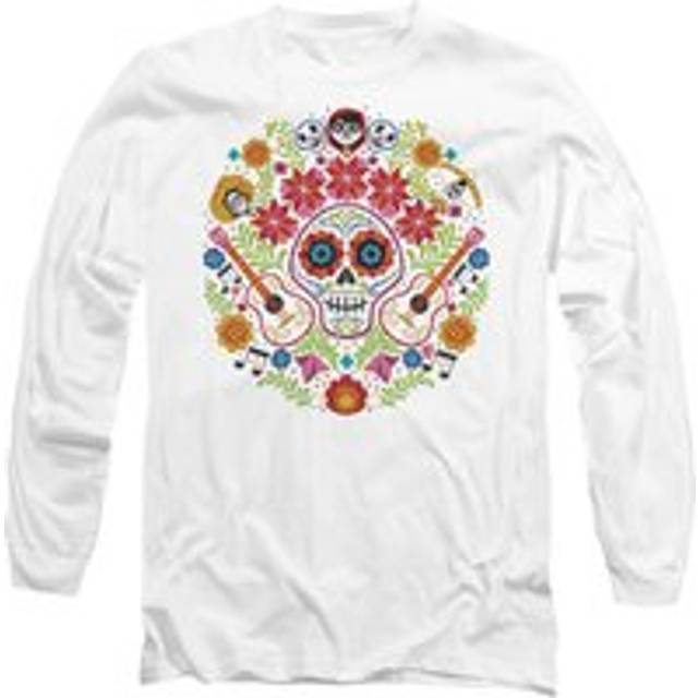 Coco Day Of The Dead Patch With Miguel, Ernesto, Hector Long Sleeve T-Shirt, White