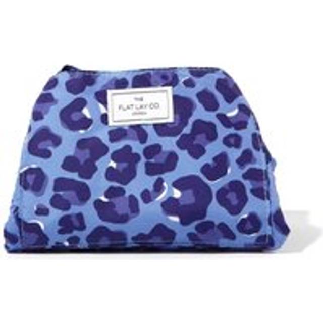The Flat Lay Co. Drawstring Makeup Bag in Blue Leopard - Multi - One Size