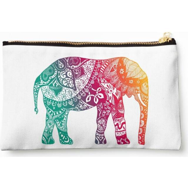 Makeup Bag Warm Elephant Cosmetic Organizer Tyvek Paper Bags Zipper Pouch
