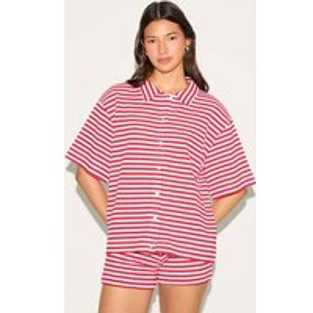 Red Stripe Textured Stripe Shirt, Red Stripe - 12