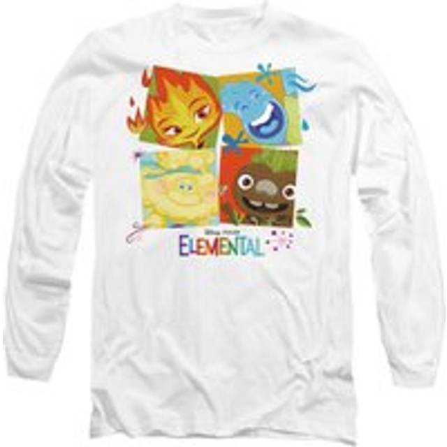 Elemental Group Box With Ember, Wade and Clod Long Sleeve T-Shirt, White - XXL