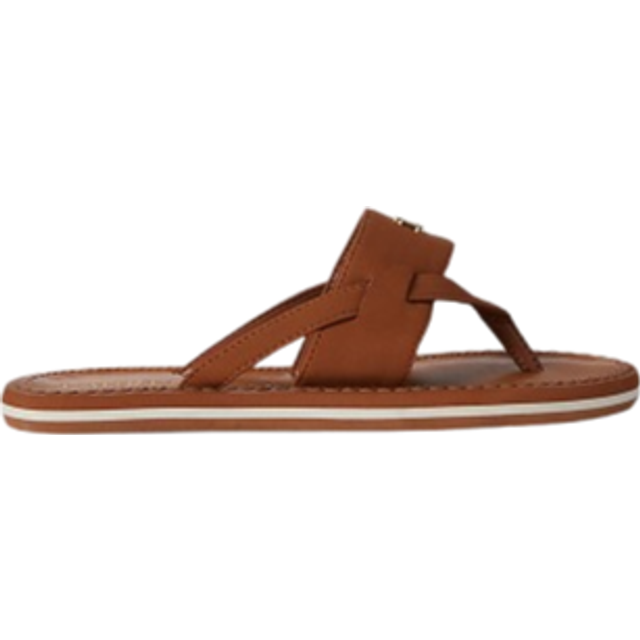 Ralph av Ralph Lauren dam flip-flop, Tan Nubuck Pu, 39 EU