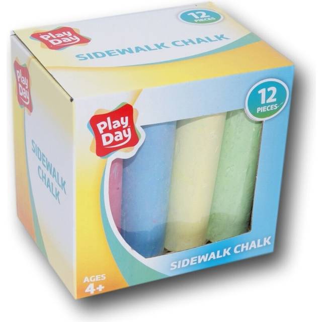Play Day Indoor Outdoor Jumbo Chalkboard Sidewalk Chalk - 12 Pieces
